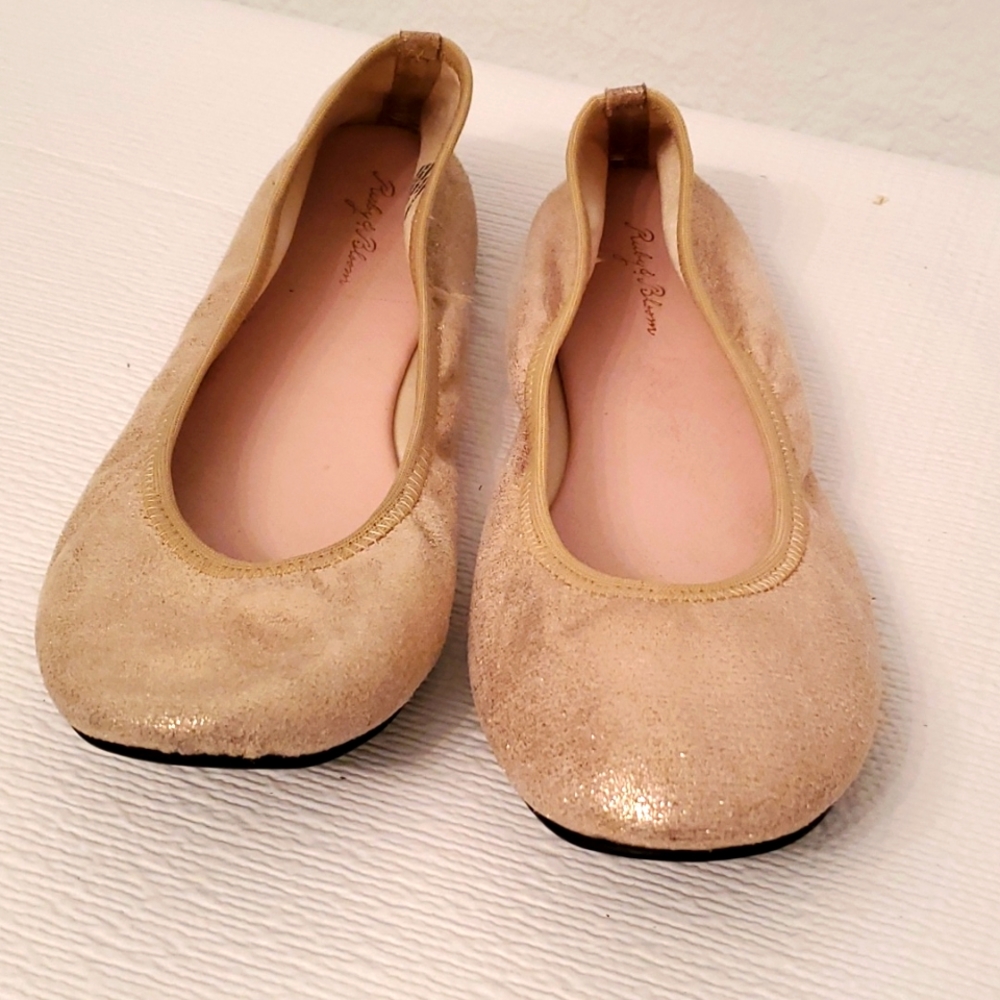 Ruby & Bloom sparkly gold ballet Flats